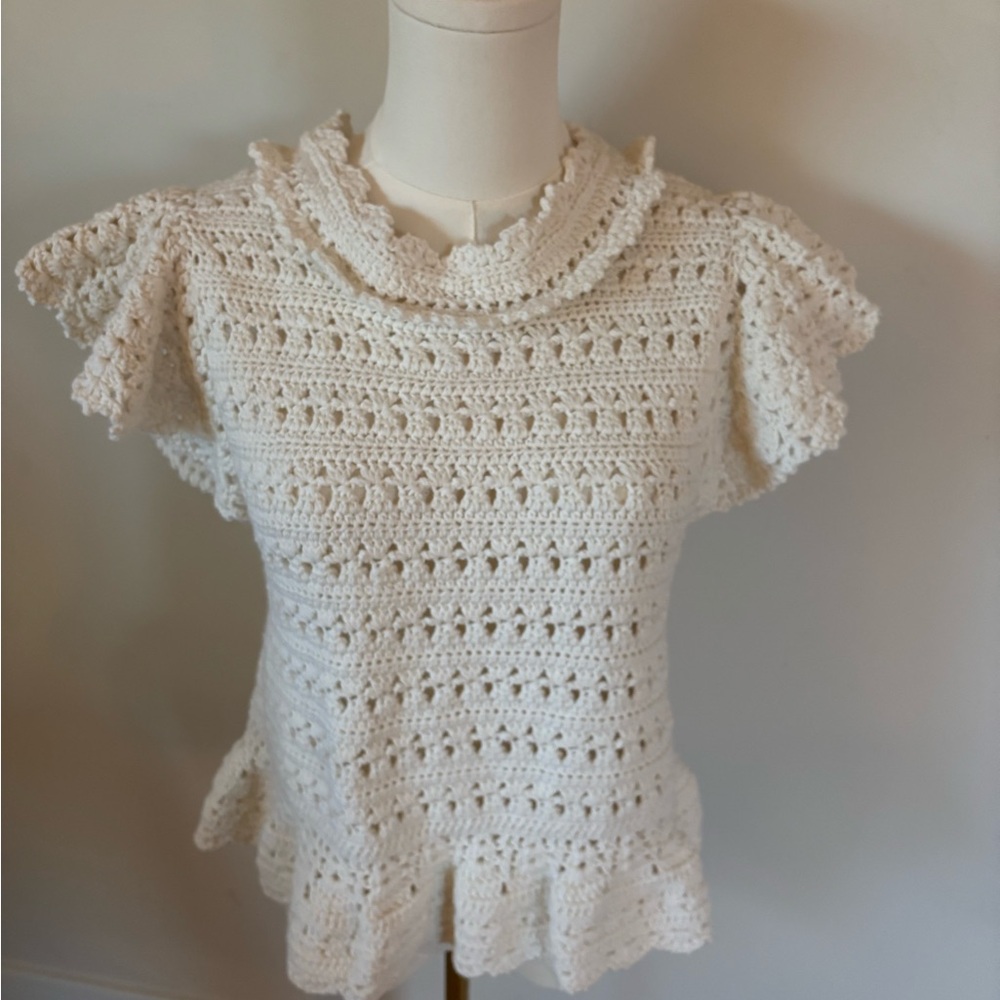Sea New York Ivory Crochet Top